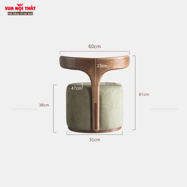 Ghế đẩu bằng gỗ có tựa lưng sang trọng GL71 có kích thước nhỏ gọn