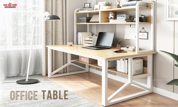 Bàn làm việc chân sắt có độ bền cao, khung sắt chịu lực tốt