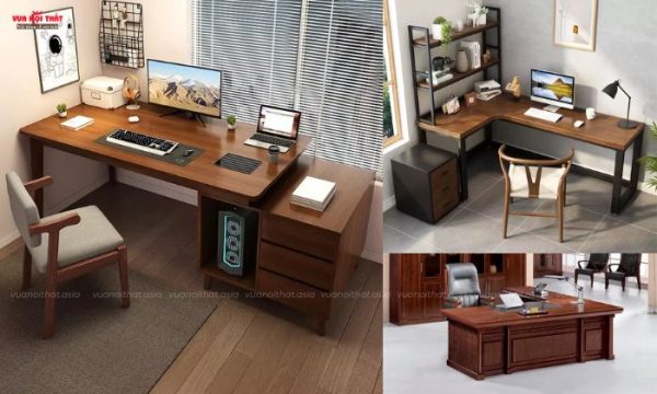 Các mẫu bàn làm việc bằng gỗ tự nhiên bán chạy giá rẻ được ưa chuộng