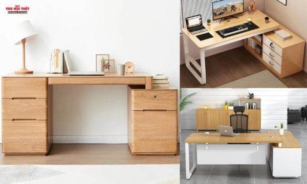 Bàn làm việc tại nhà giúp người dùng sắp xếp tài liệu ngăn nắp gọn gàng