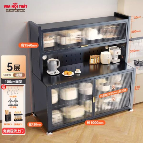 Tủ đựng chén dĩa nhà bếp nhiều ngăn tiện dụng, thiết kế phân tầng khoa học