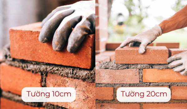 Tường 10cm và tường 20cm