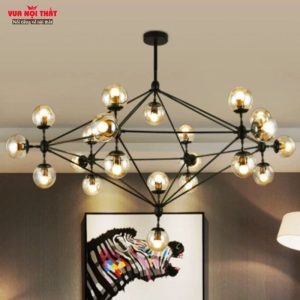 Đèn chùm thả hình hạt đậu tròn mang phong cách đơn giản, hiện đại