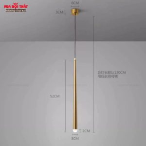 Kích thước của đèn thả đơn hình trụ nhỏ gọn tạo điểm nhấn cho không gian