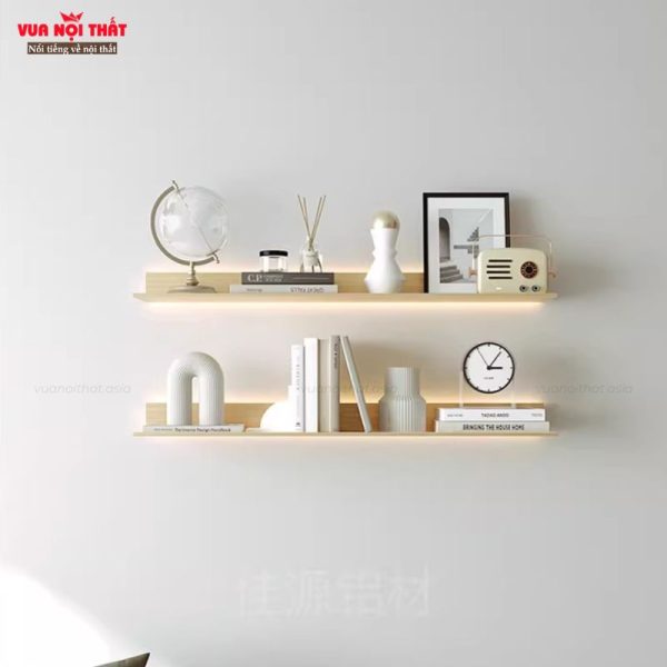 Bề mặt kệ đèn được gia công tỉ mỉ và tích hợp thêm hệ thống ánh sáng tùy chọn