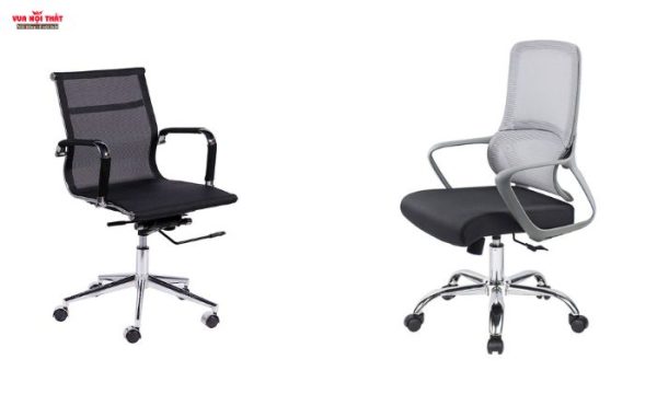Ghế lưới văn phòng được cấu thành từ nhiều bộ phận như tựa lưng, mặt ngồi,....