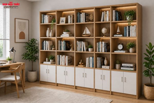 Các chất liệu gỗ công nghiệp phổ biến dùng làm tủ sách