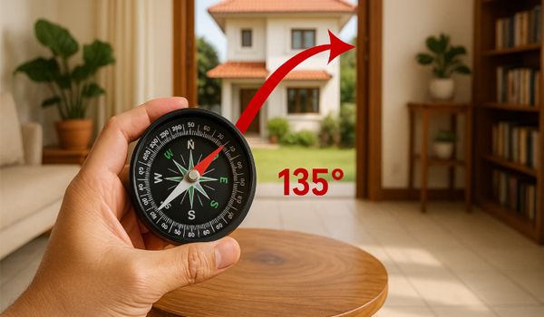 Xác định hướng cổng bằng la bàn