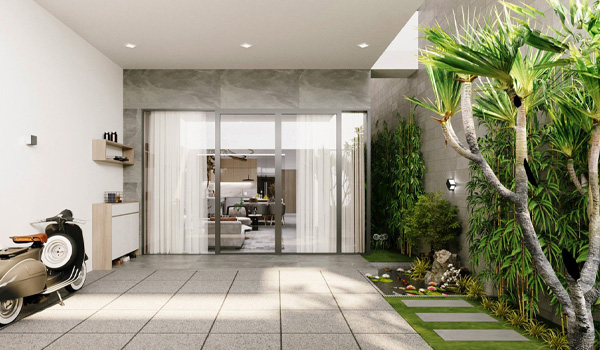 Sân trước là nơi đón nhận nguồn năng lượng (khí) từ bên ngoài vào nhà