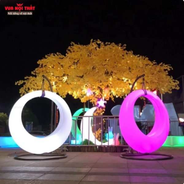 Ghế xích đu đèn LED nhiều màu BGNT13 có 3 kích thước 100cm, 130cm và 150cm