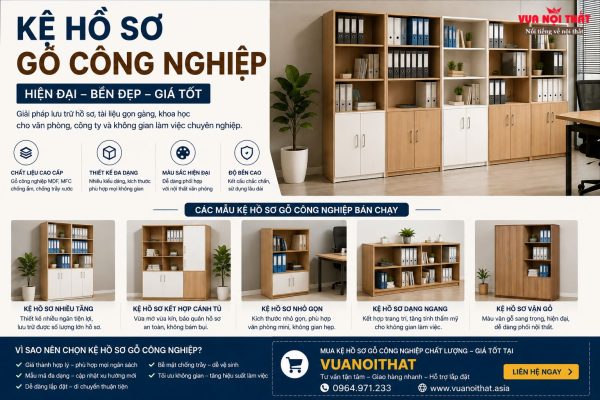 Mẫu Kệ hồ sơ gỗ công nghiệp bán chạy giá rẻ tại TPHCM