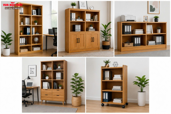 Kệ hồ sơ gỗ tự nhiên giá rẻ có nhiều loại để khách hàng lựa chọn