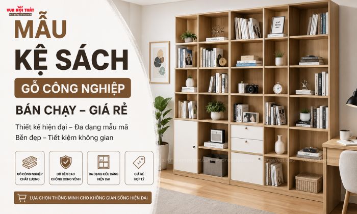 Mẫu Kệ sách gỗ công nghiệp bán chạy giá rẻ tại TPHCM