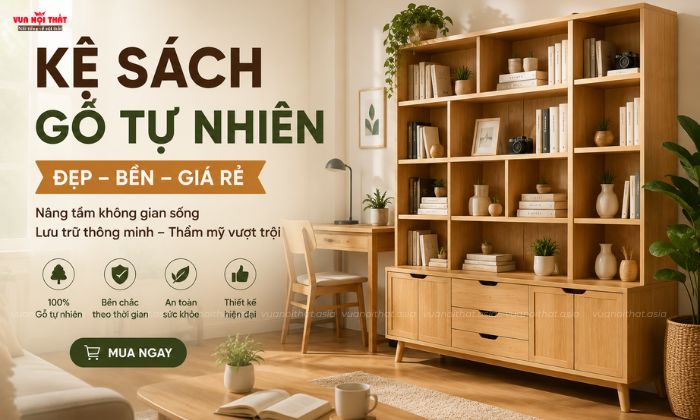 Mẫu Kệ sách gỗ tự nhiên bán chạy giá rẻ tại TPHCM