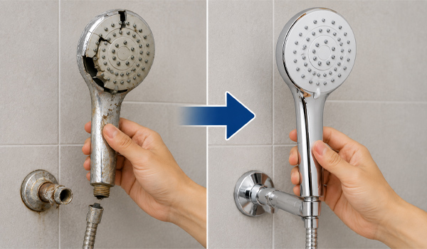 Nên thay mới toàn bộ vòi sen nếu vòi sen đã sử dụng quá lâu