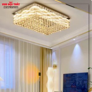 Đèn mâm pha lê vuông cao cấp DTT95