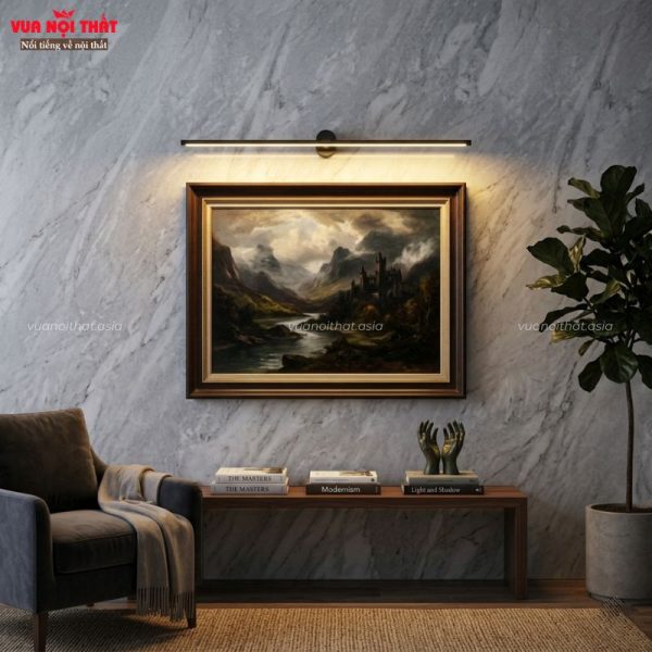 Đèn soi tranh treo tường nhập khẩu chất lượng DTT100 phù hợp decor mọi không gian