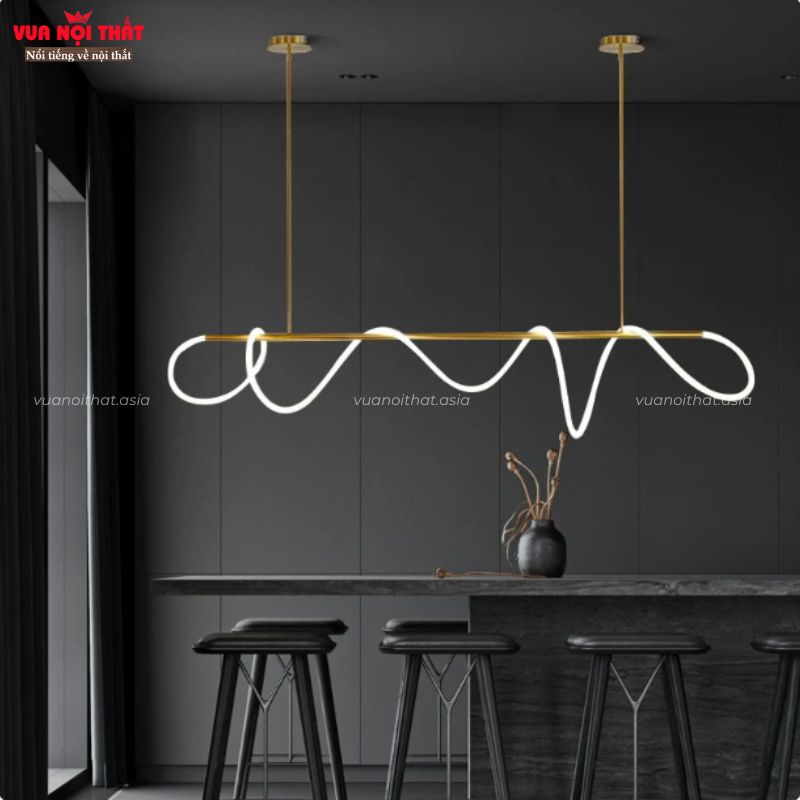 Đèn thả bàn ăn quầy bar thanh dài xoắn độc đáo DTT97