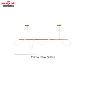 Kích thước của đèn thả bàn ăn nhập khẩu uốn lượn đẹp mắt DTT97