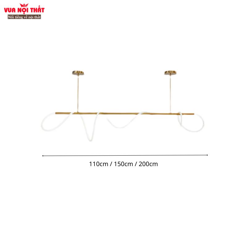 Kích thước của đèn thả bàn ăn nhập khẩu uốn lượn đẹp mắt DTT97