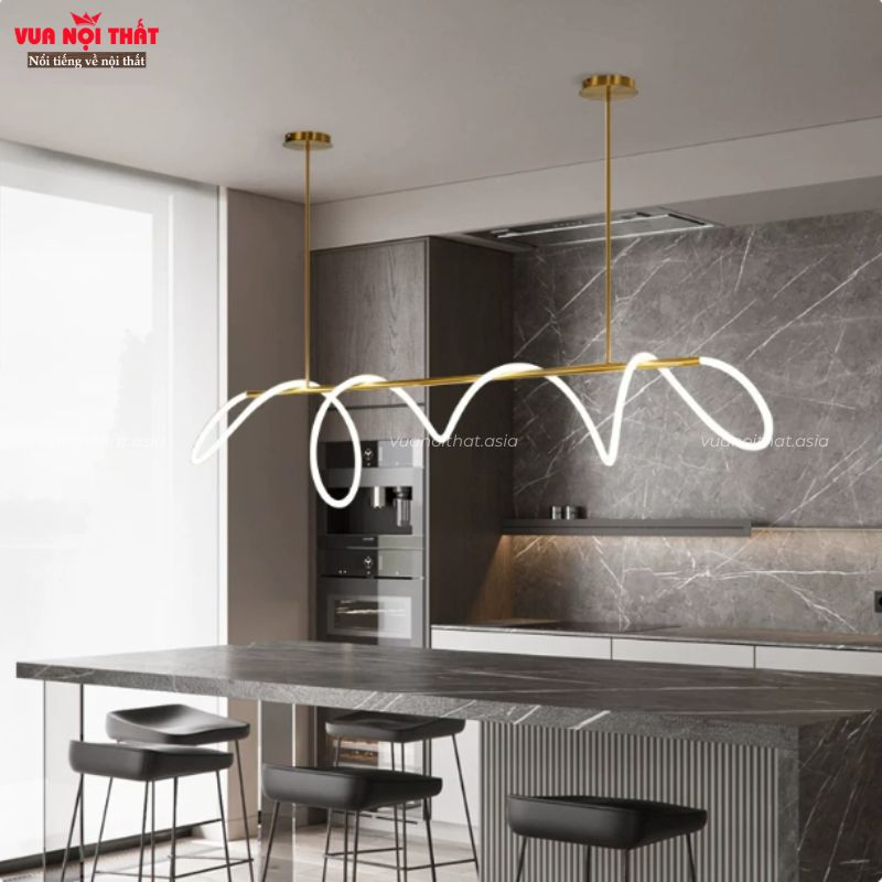 Đèn thả bàn ăn dáng dài uốn lượn DTT97 chắc chắn, sang trọng