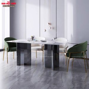 Ghế ăn chân thép bọc da/vải với thiết kế đơn giản, đa dạng màu sắc