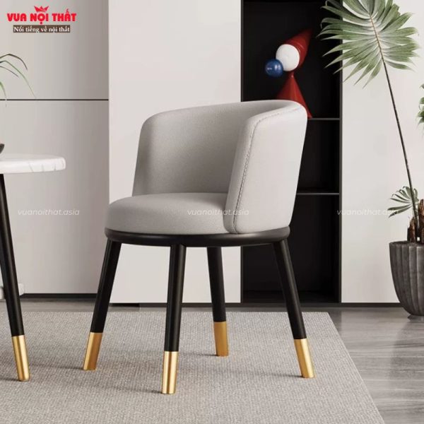 Ghế ăn tựa lưng cong bọc da Vân Hà hiện đại GA18 êm ái, mềm mại