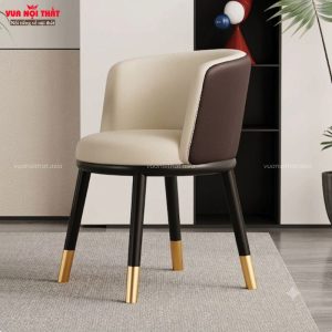 Ghế ăn bọc da có tựa lưng giá rẻ GA18 với chân sắt sơn tĩnh điện và bọc da cao cấp
