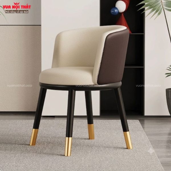 Ghế ăn bọc da có tựa lưng giá rẻ GA18 với chân sắt sơn tĩnh điện và bọc da cao cấp