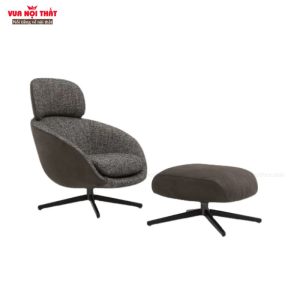 Ghế bành đọc sách, thư giãn kèm đôn gác chân cao cấp GL79