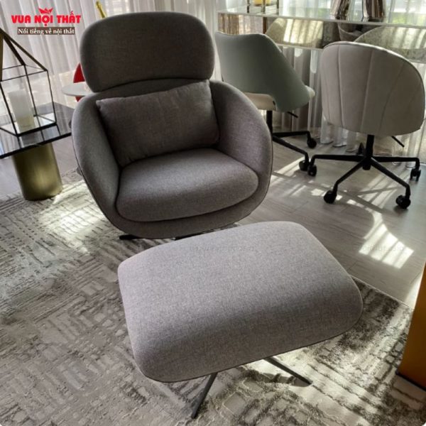 Ghế bành thư giãn nhập khẩu GL79 với chân sắt sơn tĩnh điện đen mờ cao cấp