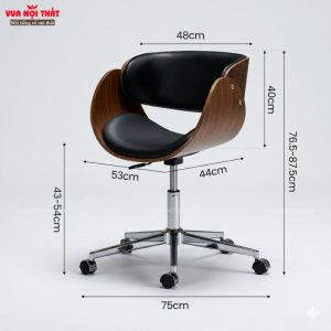 Kích thước của ghế xoay văn phòng gỗ uốn nhập khẩu GVP09