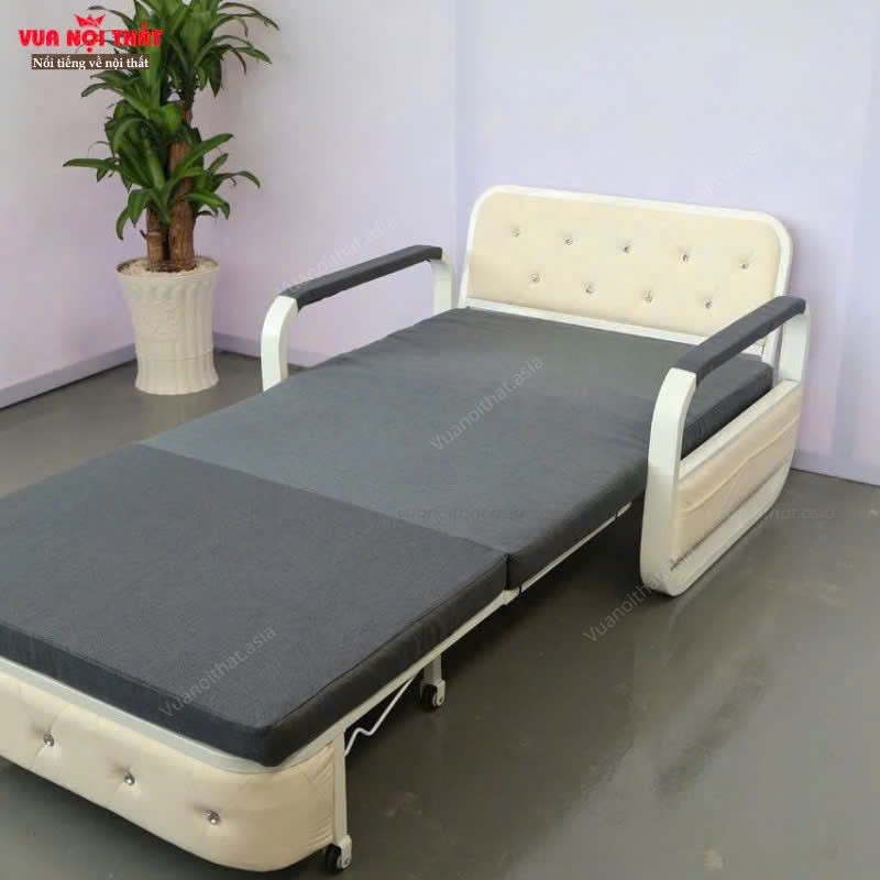 Sofa bed khung sắt cỡ lớn SB02 kéo ra gấp vào nhẹ nhàng giúp tiết kiệm diện tích không gian