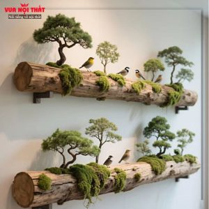 Tiểu cảnh cây bonsai decor tường PKTT28