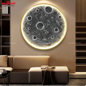 Tranh đèn LED mặt trăng sáng bóng với khung tranh làm từ hợp kim nhôm chắc chắn