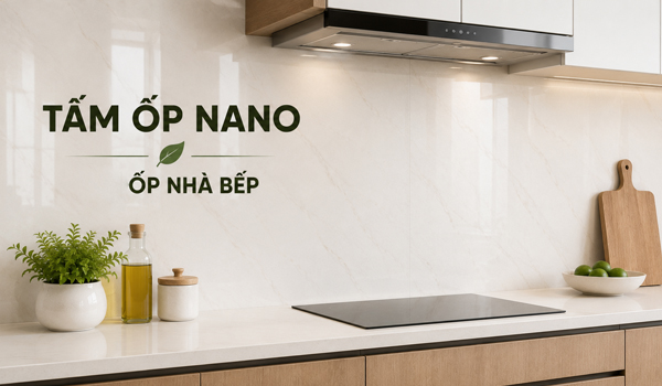 Tấm ốp Nano ngày càng được ưa chuộng trong các không gian bếp hiện đại