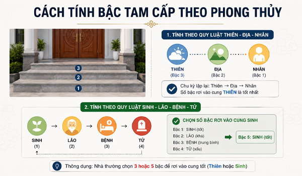 Cách tính bậc tam cấp theo phong thủy chính xác