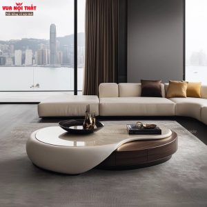 Bàn sofa gỗ sồi có thiết kế hiện đại, kích thước đa dạng phù hợp mọi không gian