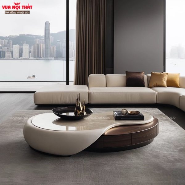 Bàn sofa gỗ sồi có thiết kế hiện đại, kích thước đa dạng phù hợp mọi không gian