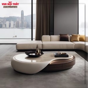 Bàn sofa đá cẩm thạch kết hợp gỗ sồi BSF123