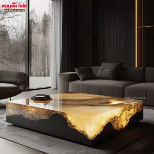 Bàn sofa đá cẩm thạch xuyên sáng chất lượng cao BSF122