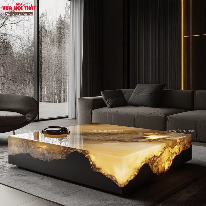 Bàn sofa đá cẩm thạch xuyên sáng chất lượng cao BSF122