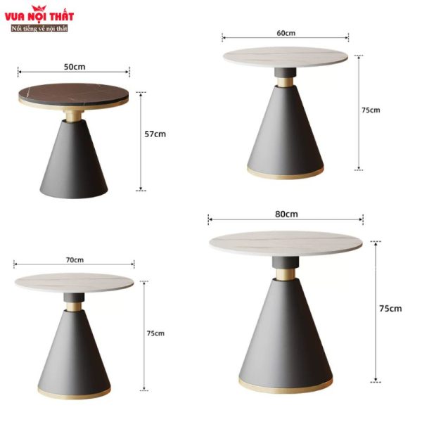 Bàn sofa góc mặt đá tròn BSF119 có đa dạng kích thước