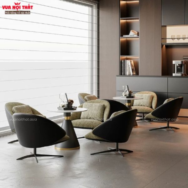 Bàn sofa góc mặt đá tròn nhập khẩu BSF119 kết hợp hài hòa giữa mặt đá và chân sắt