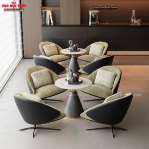Đặc điểm nổi bật của bàn sofa góc mặt đá tròn hiện đại BSF119
