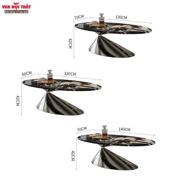 Bàn sofa mặt đá hình bầu dục sang trọng BSF120