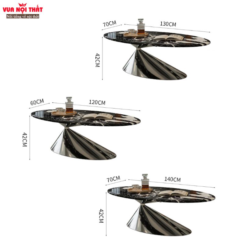 Bàn sofa mặt đá hình bầu dục sang trọng BSF120
