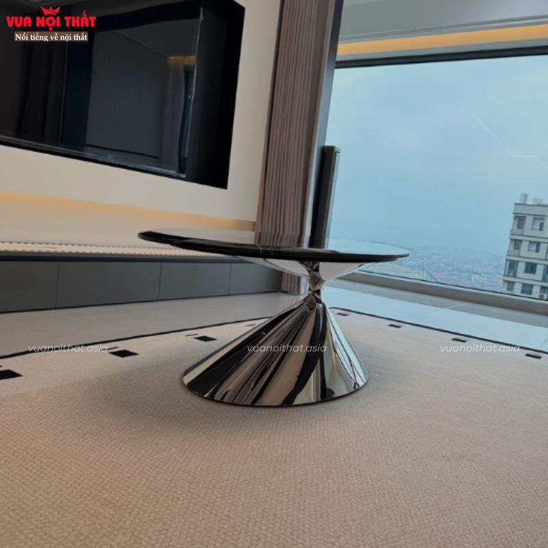 Đặc điểm của bàn sofa bầu dục inox mạ bóng BSF120