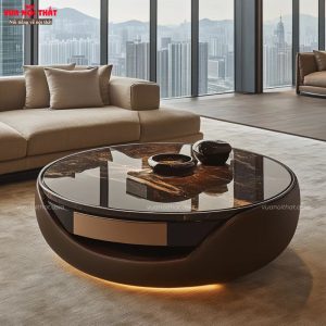 Bàn sofa tròn mặt đá cẩm thạch cao cấp BSF121 có đa dạng kích thước