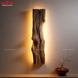 Đèn decor gỗ long não độc đáo DTT104 tạo điểm nhấn ấm áp cho không gian